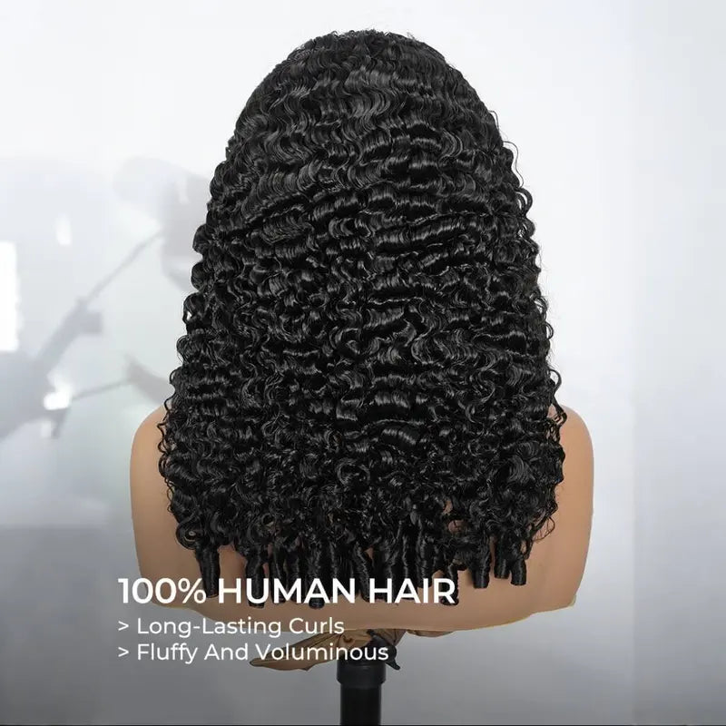 3-in-1 Burmese Curly Human Hair Half Wig