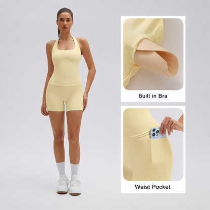Halter Top & Sports Shorts Set