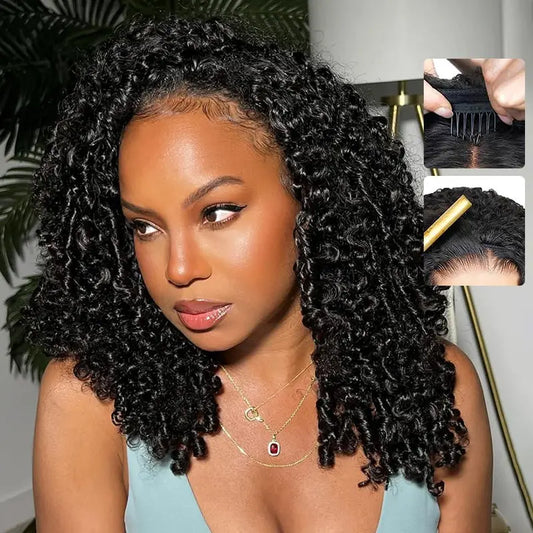 3-in-1 Burmese Curly Human Hair Half Wig