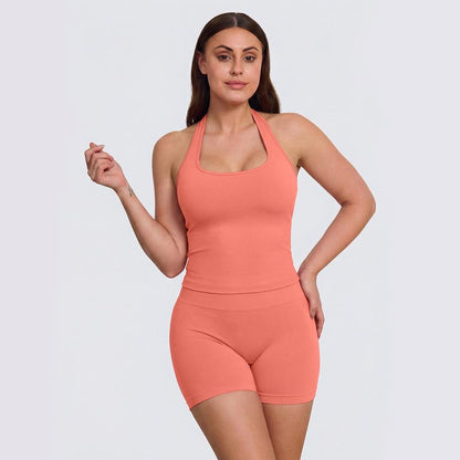 Halter Top & Sports Shorts Set
